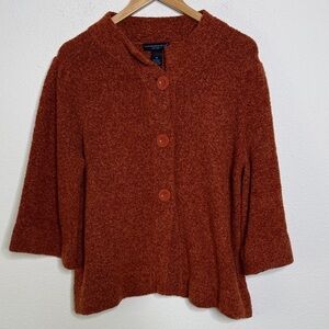 Mandarin Blue Woman wool blend sweater cardigan size 2X